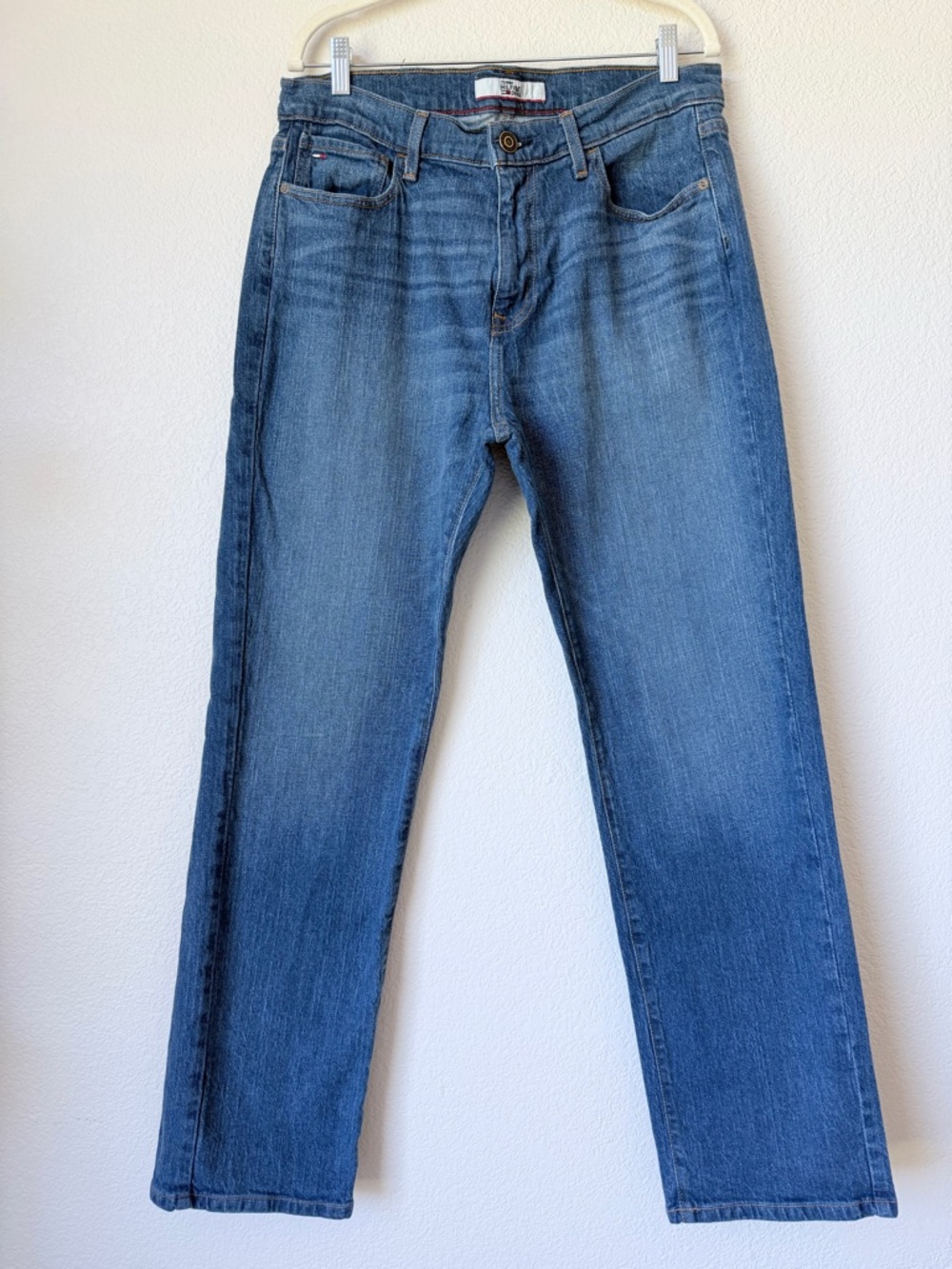Tommy Hilfiger Straight Leg Jeans 34x32 Medium Wash Classic Denim Men